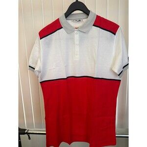NWT Old Stock Vintage Fila Men’s White /Red Polo Size US 40 Medium
